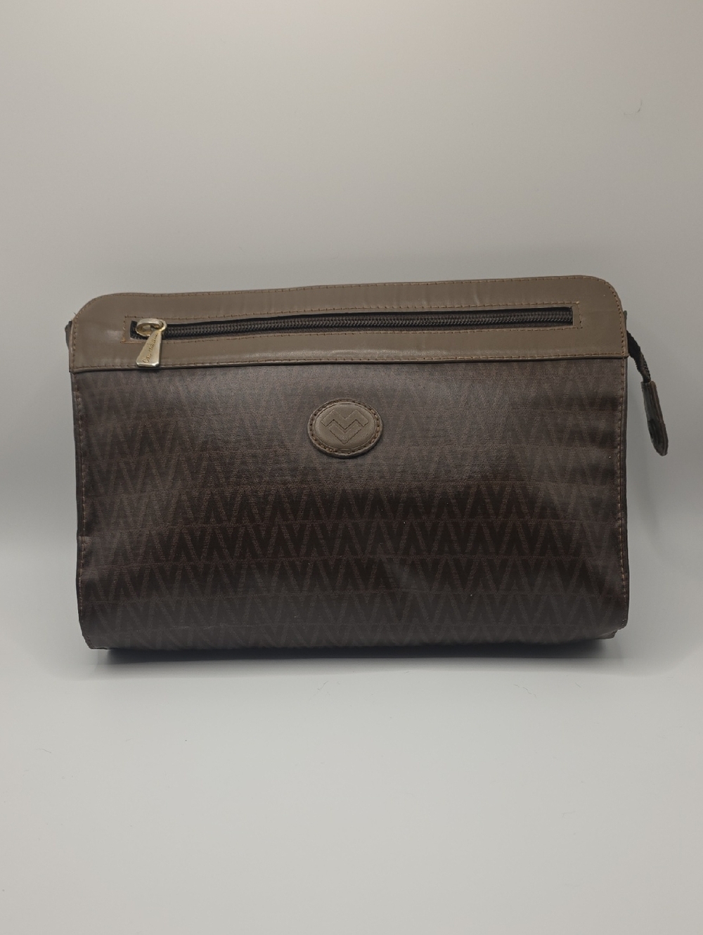 Mario Valentino Brown Men's Travel Toiletry Bag